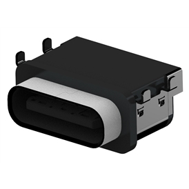 XB-ATCF-06-015,16 TYPE C 6P sink plate waterproof female base type A (shell 4-pin plug board, terminal SMT)